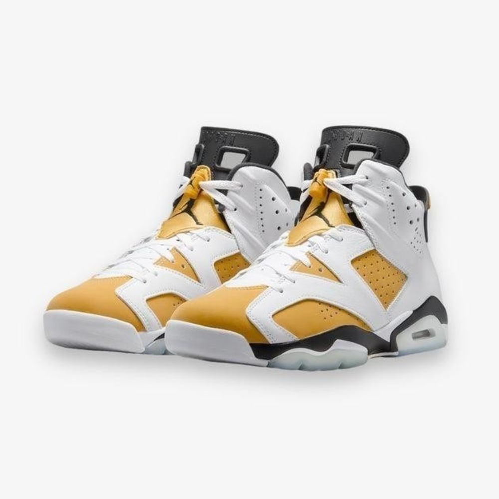 Nike Air Jordan 6 Retro Yellow Ochre White Black Men's Size 8.5 Sneakers CT8529-
